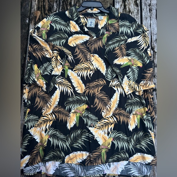 Roundtree & Yorke Men’s Short Sleeve Button Down Rayon 3XL Hawaiian Shirt - Picture 3 of 5